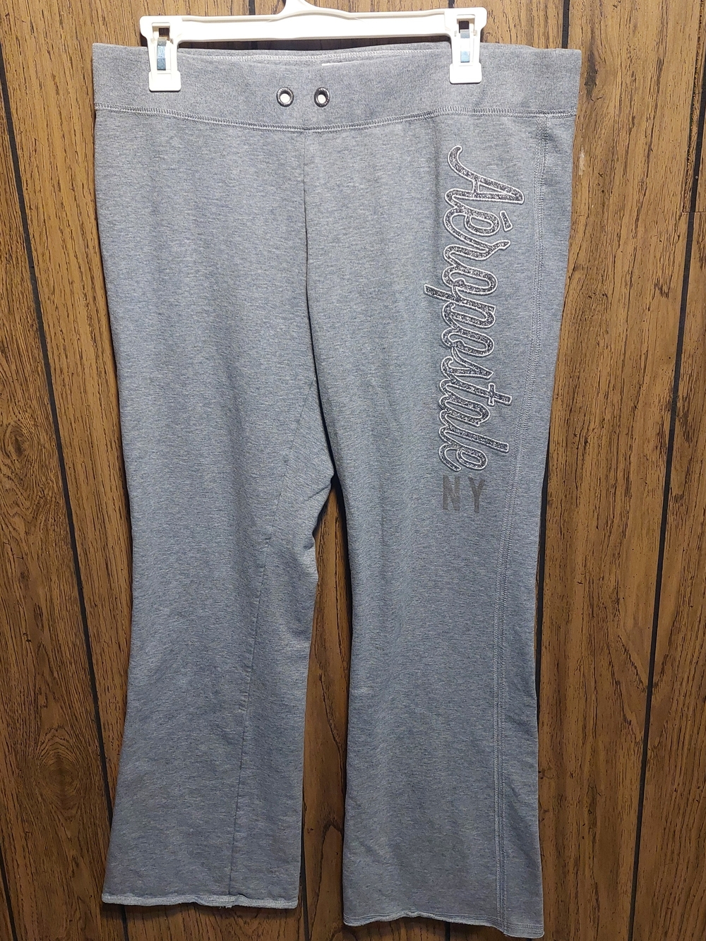 Aeropostale Gray Logo Sweatpants Womens XL TG Glitter Y2K Vintage Waist 34